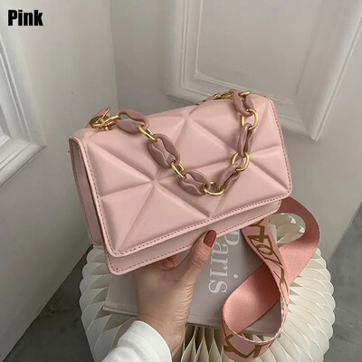 Prekės ženklo Pink Tote rankinės grandinės Shopper Clutch Piniginė Žieminiai dideli pečių krepšiai moterims Akmens rašto PU odos Crossobdy krepšiai