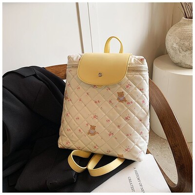 JIAERDI Harajuku Medvedí potlač Y2k Mochila Dámsky preppy štýl Pu kožený elegantný mini batoh Dámsky vintage roztomilý školský batoh