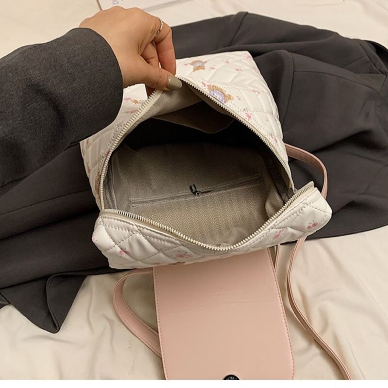 JIAERDI Harajuku Medvedí potlač Y2k Mochila Dámsky preppy štýl Pu kožený elegantný mini batoh Dámsky vintage roztomilý školský batoh