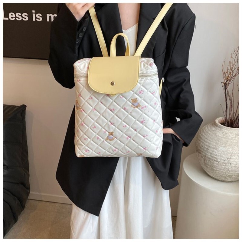 JIAERDI Harajuku Medvedí potlač Y2k Mochila Dámsky preppy štýl Pu kožený elegantný mini batoh Dámsky vintage roztomilý školský batoh