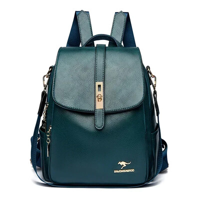 Prabangi moteriška minkšta odinė kuprinė Mados dizaineris Moteriškas minkštas PU odinis mokyklinis krepšys Didelės talpos kelioniniai krepšiai Mochila Sac