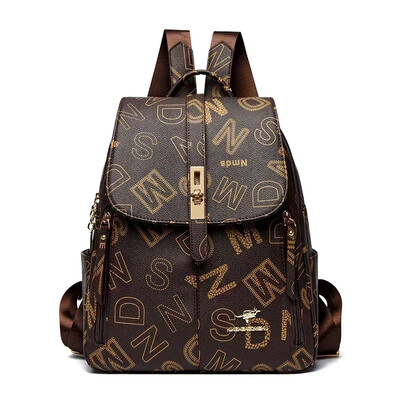 Prabangi moteriška minkšta odinė kuprinė Mados dizaineris Moteriškas minkštas PU odinis mokyklinis krepšys Didelės talpos kelioniniai krepšiai Mochila Sac