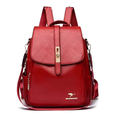 Prabangi moteriška minkšta odinė kuprinė Mados dizaineris Moteriškas minkštas PU odinis mokyklinis krepšys Didelės talpos kelioniniai krepšiai Mochila Sac