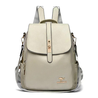 Prabangi moteriška minkšta odinė kuprinė Mados dizaineris Moteriškas minkštas PU odinis mokyklinis krepšys Didelės talpos kelioniniai krepšiai Mochila Sac