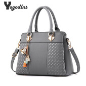 Genți de mână pentru femei de modă, cu ciucuri, din piele PU