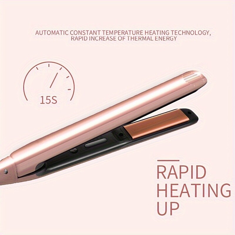 2 în 1 pentru îndreptarea părului, cu încălzire rapidă, plăci de fier plat din ceramică, placă de îndreptat părul și ondulator