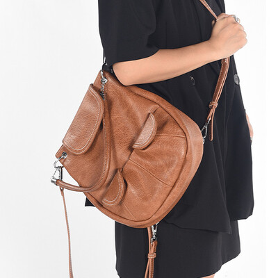 Batoh, sedlová taška pre ženy, luxusná dizajnérska kabelka a peňaženka, novinka 2023, vintage, PU mäkká koža, vrecká, rameno, crossbody
