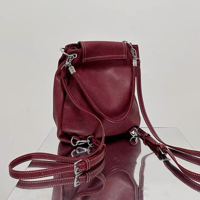 Batoh, sedlová taška pre ženy, luxusná dizajnérska kabelka a peňaženka, novinka 2023, vintage, PU mäkká koža, vrecká, rameno, crossbody
