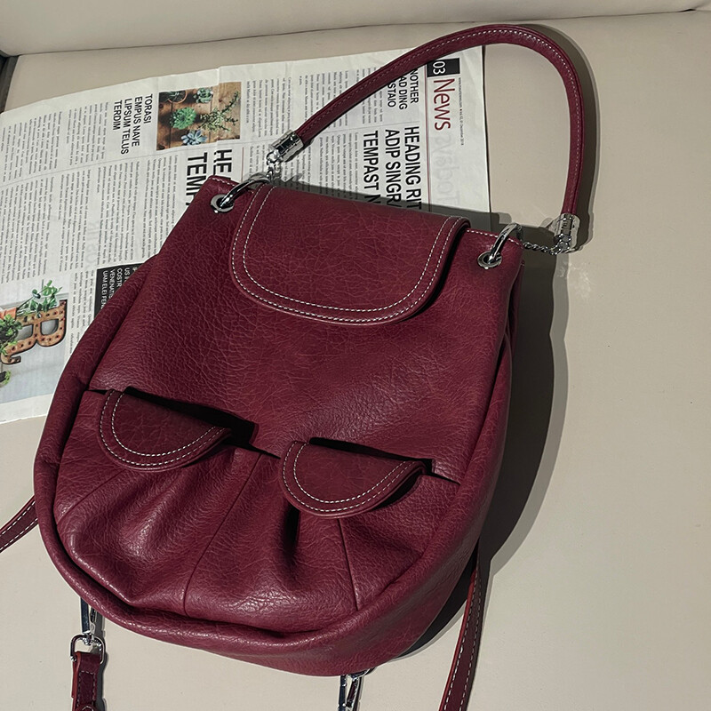 Batoh, sedlová taška pre ženy, luxusná dizajnérska kabelka a peňaženka, novinka 2023, vintage, PU mäkká koža, vrecká, rameno, crossbody