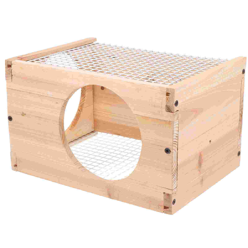 Žiurkėno namelis Naminių gyvūnėlių miegamasis namas Triušio lizdas Medinis žaislas Dekoratyvinis geležies tinklas Tvirtas Mažų gyvūnų mylėtojų narvas