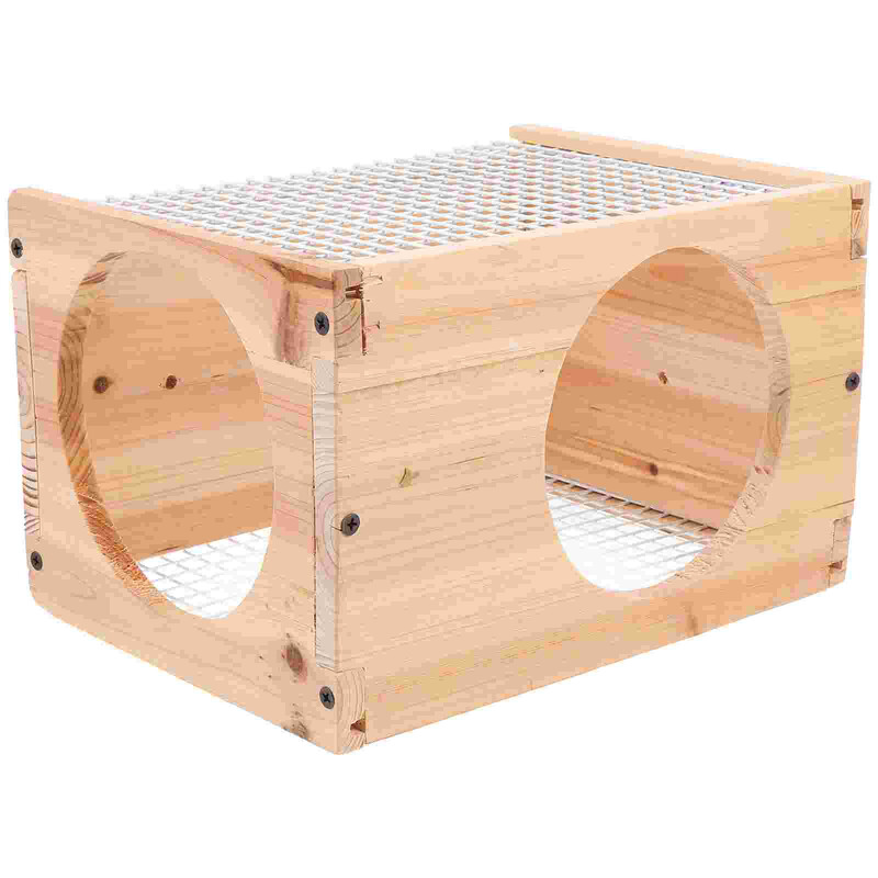 Žiurkėno namelis Naminių gyvūnėlių miegamasis namas Triušio lizdas Medinis žaislas Dekoratyvinis geležies tinklas Tvirtas Mažų gyvūnų mylėtojų narvas