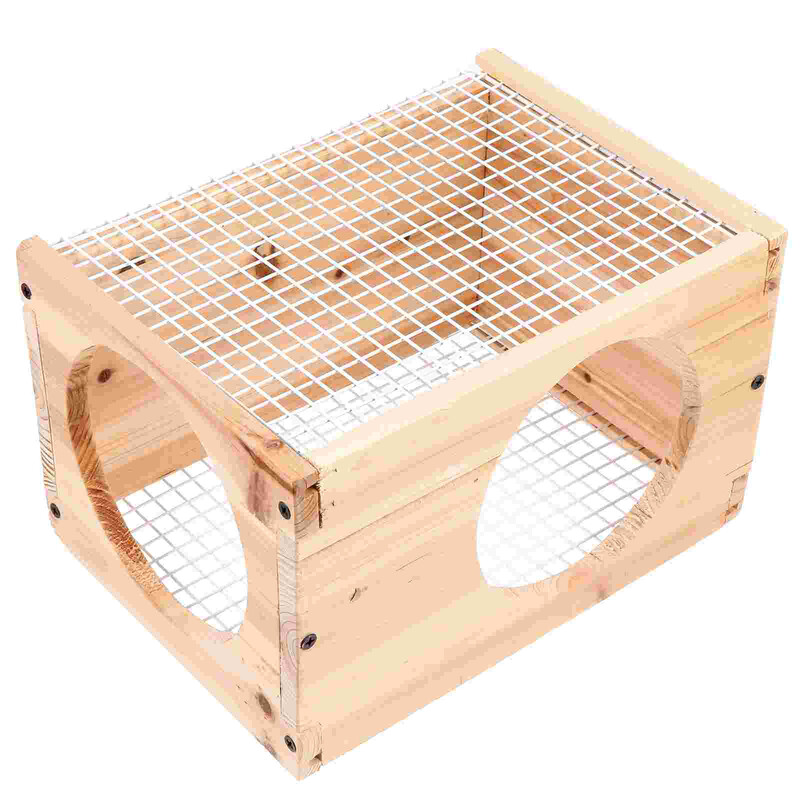 Žiurkėno namelis Naminių gyvūnėlių miegamasis namas Triušio lizdas Medinis žaislas Dekoratyvinis geležies tinklas Tvirtas Mažų gyvūnų mylėtojų narvas