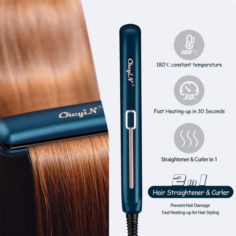 CkeyiN Mini Hair Flat Iron 2 az 1-ben hajvasaló és hajcsavaró hordozható hajvasaló állandó hőmérsékleten