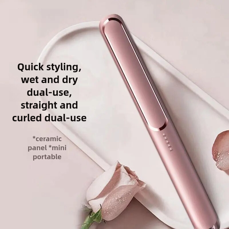 Hajvasaló elektromos sínes hajsütővas kettős rendeltetésű kis húzós mini hordozható hajvasaló