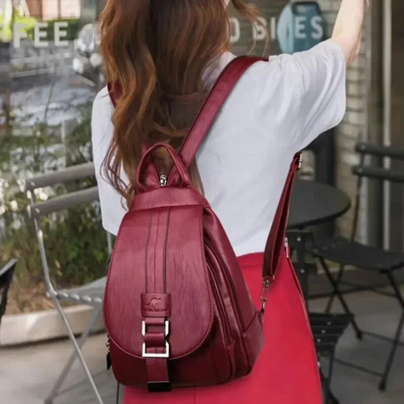 Nové dámske kožené batohy, dámsky vintage batoh pre dospievajúce dievčatá, školská taška na hrudník, cestovná taška, dámska taška Sac A Dos