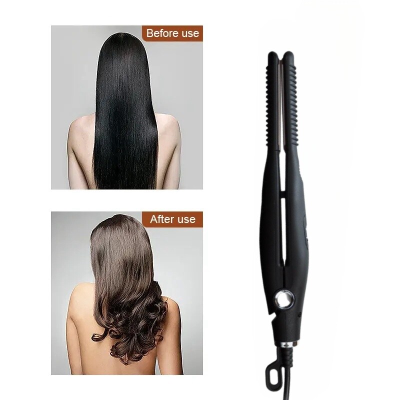 Matu taisnotājs 2 vienā matu ruļļi Profesionāls keramikas gludeklis īsiem matiem sievietēm un vīriešiem bārdas taisnotājs