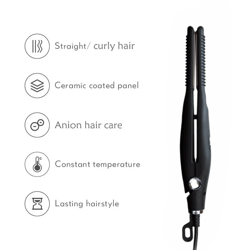 Matu taisnotājs 2 vienā matu ruļļi Profesionāls keramikas gludeklis īsiem matiem sievietēm un vīriešiem bārdas taisnotājs