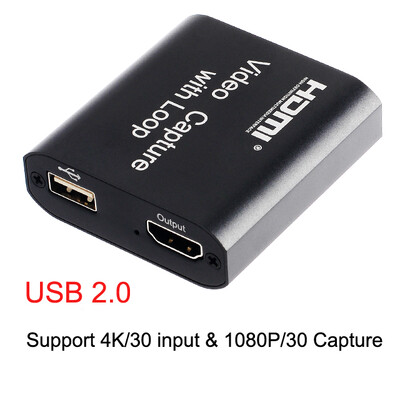 Fiksavimo kortelė 1080P 4K HDMI vaizdo fiksavimo įrenginys USB 2.0 HDMI fiksavimo kortelės raktas žaidimų įrašymo įrenginys Tiesioginio srauto transliacijos kilpa