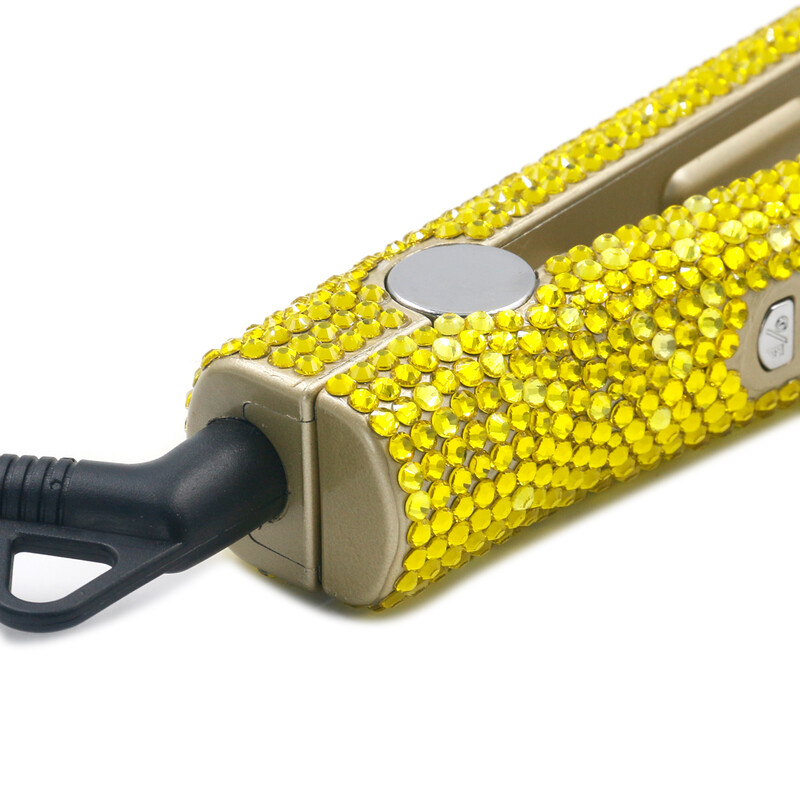 Matu taisnotājs un ruļļi Titāna Rhinestone matu taisnotājs Dzelzs planchas para el cabello 2 in 1 iztaisnošanas kērlings