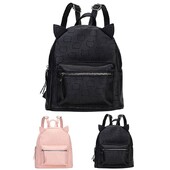 Módne dámske mäkké kožené batohy, vintage dámske kabelky, roztomilé mačacie ucho, ležérne cestovné dámske batohy, školské tašky Mochilas