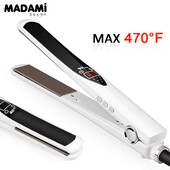 Salonu matu taisnotājs un ruļļi Titāna plāksnīšu matu gludeklis 470℉ Augstas temperatūras matu veidošanas rīki Dual Voltage