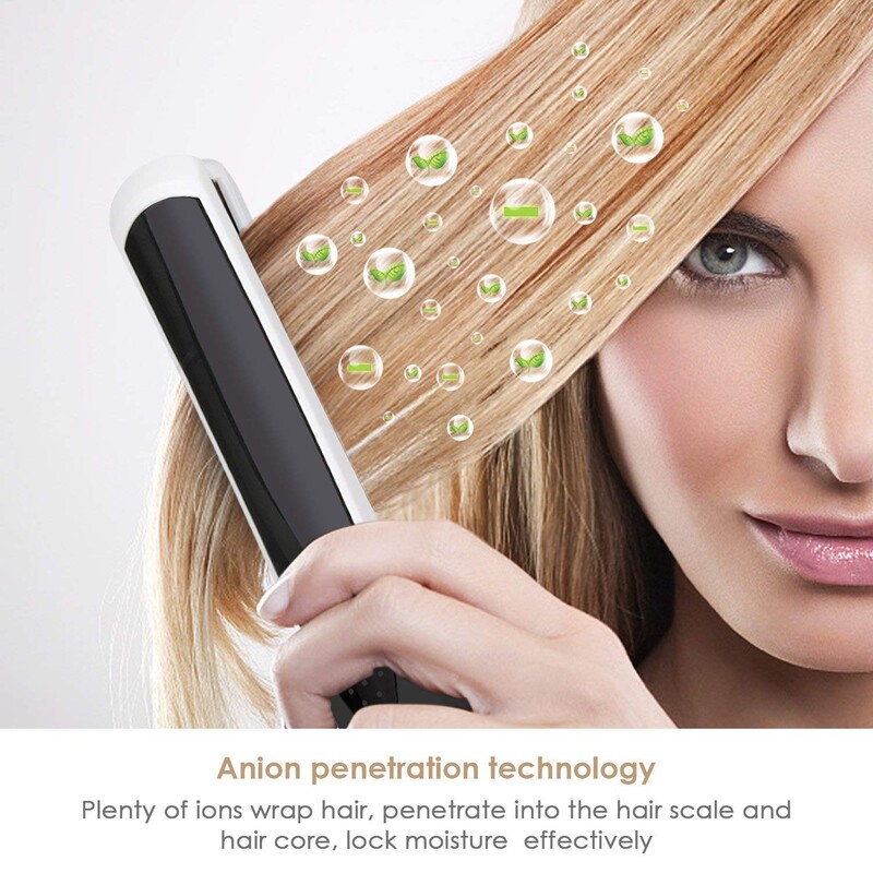 Salonu matu taisnotājs un ruļļi Titāna plāksnīšu matu gludeklis 470℉ Augstas temperatūras matu veidošanas rīki Dual Voltage