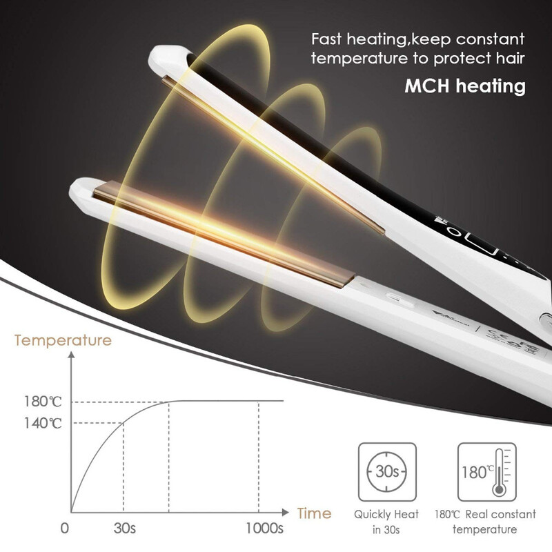 Salonu matu taisnotājs un ruļļi Titāna plāksnīšu matu gludeklis 470℉ Augstas temperatūras matu veidošanas rīki Dual Voltage