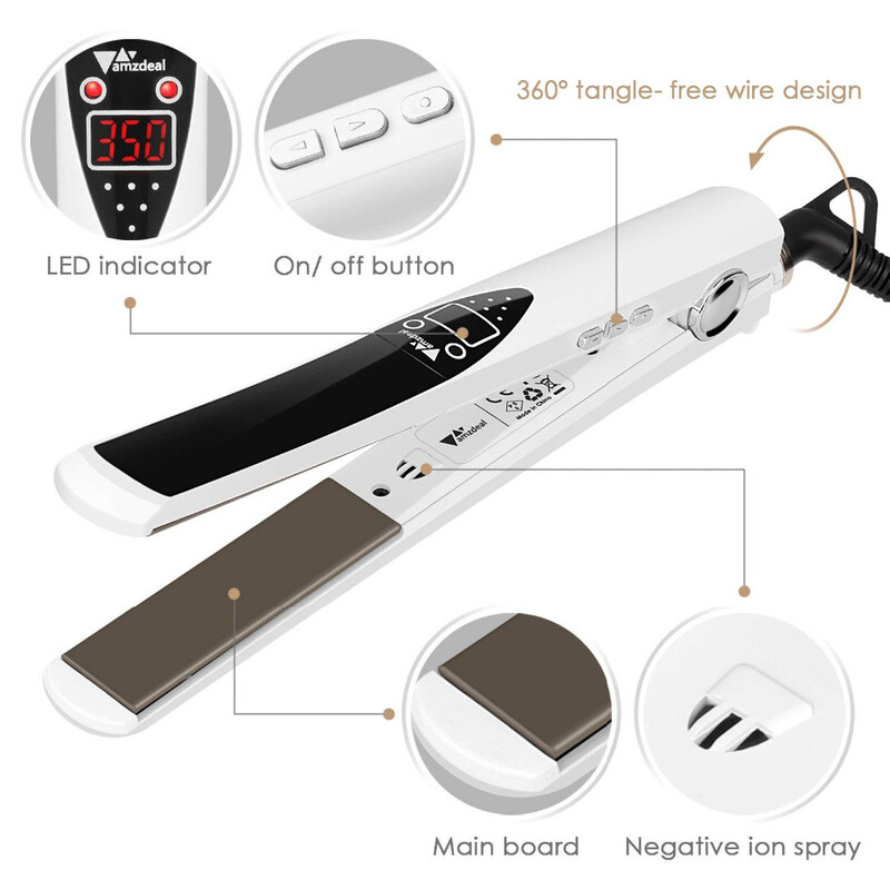 Salonu matu taisnotājs un ruļļi Titāna plāksnīšu matu gludeklis 470℉ Augstas temperatūras matu veidošanas rīki Dual Voltage