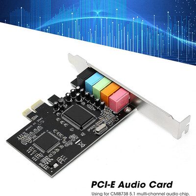 PCI-E 5.1 hangkártya számítógép PCIE 5.1 csatornás 3D audio 6 csatornás 3D játékok zene digitális hangkártya PCI Express 5.1 csatornás 24 bites