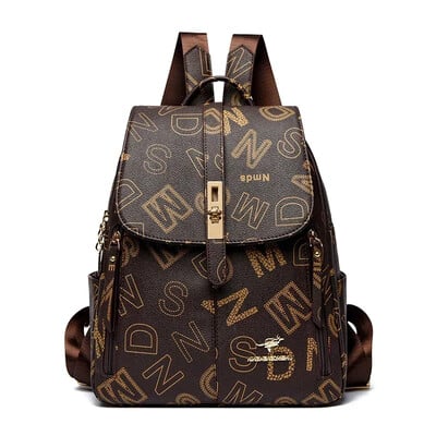 Rucsacuri de femei din piele moale la modă Geantă de școală de mare capacitate pentru studenți Rucsac de cumpărături cu model de crocodil