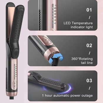 2 в 1 Cool Air Airflow Hair Styler Сешоар с йонна сешоар за коса Straight Shot Blow Drying Flat Iron LED дисплей Hairstyler