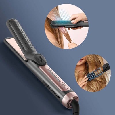 2 в 1 Cool Air Airflow Hair Styler Сешоар с йонна сешоар за коса Straight Shot Blow Drying Flat Iron LED дисплей Hairstyler