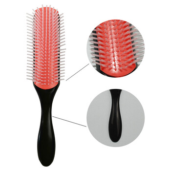 Βούρτσα μαλλιών 9 σειρών Denman Denman Detangler Hairbrush Μασάζ τριχωτού ίσια σγουρά χτένα για βρεγμένα μαλλιά