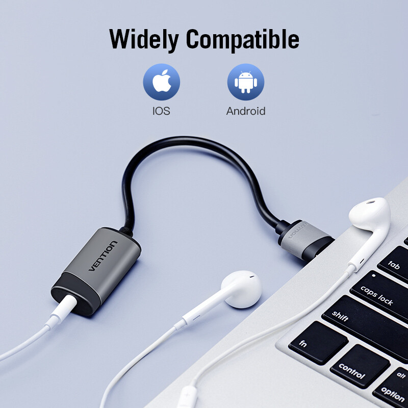 Externá zvuková karta Vention USB na AUX jack 3,5 mm adaptér pre slúchadlá, audio mikrofón, zvuková karta 7.1, voľný disk pre počítač, notebook