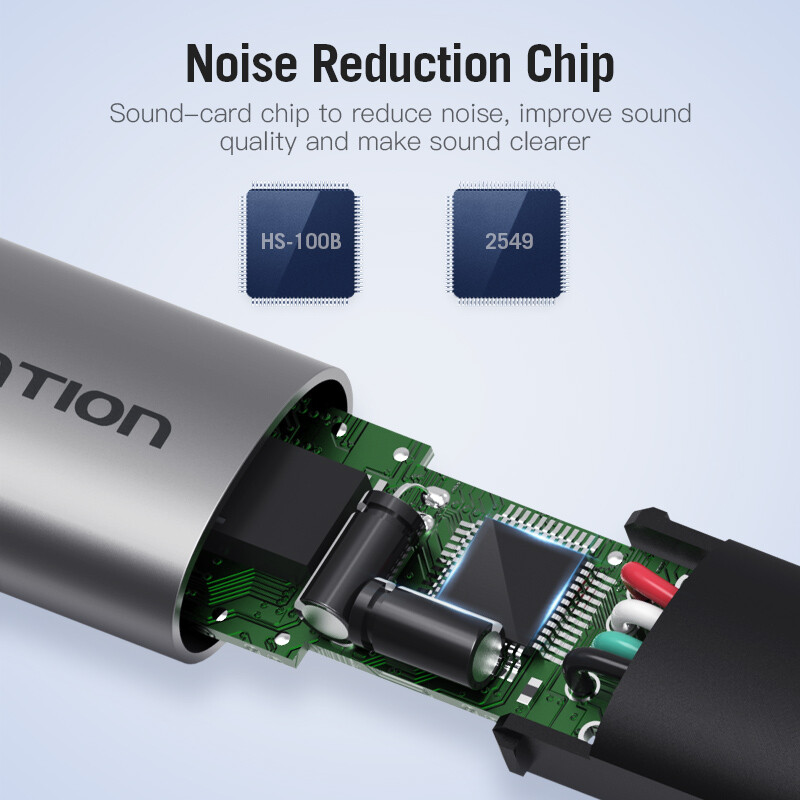 Externá zvuková karta Vention USB na AUX jack 3,5 mm adaptér pre slúchadlá, audio mikrofón, zvuková karta 7.1, voľný disk pre počítač, notebook