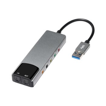 6in1 USB външна звукова карта USB към 3,5 mm аудио адаптер USB към слушалка Микрофон Външна оптична звукова карта Смесена звукова функция