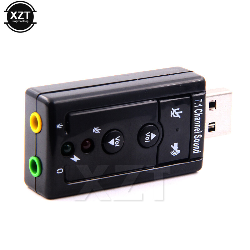 Nová virtuálna 7.1-kanálová zvuková karta, externý USB 2.0 audio mikrofón, reproduktor, adaptér, mikrofón, stereo 3,5 mm jack, zvuková karta pre slúchadlá