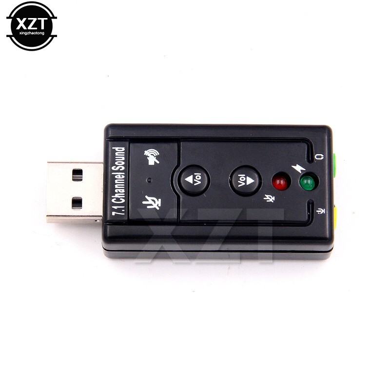 Nová virtuálna 7.1-kanálová zvuková karta, externý USB 2.0 audio mikrofón, reproduktor, adaptér, mikrofón, stereo 3,5 mm jack, zvuková karta pre slúchadlá