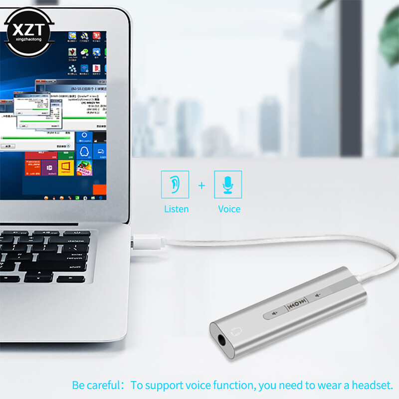 2-ühes väline USB-helikaart 7.1 USB-adapter 3,5 mm heliga 3D-helipeakomplekti mikrofon 3,5 mm pesa sülearvuti jaoks
