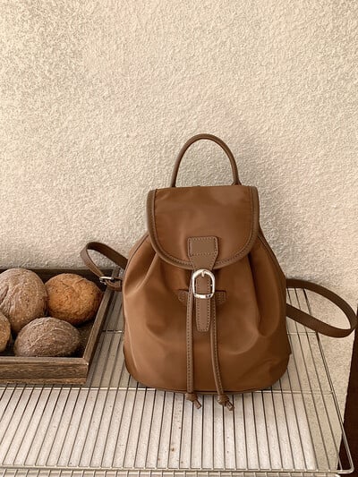 Retro štýl nylonový batoh pre ženy tenký opasok batoh ležérny Harajuku školský študentský cestovný vintage batoh so sťahovacou šnúrkou