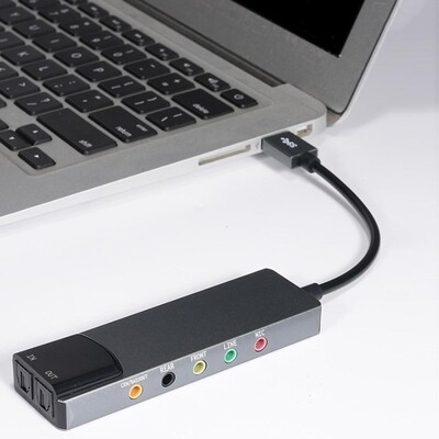 USB skaņas karte USB šķiedru optiskā Spdif skaņas karte datora ārējam daudzfunkciju atbalstam Ac-3 Dts saderīgs 5.1 skaņas celiņš