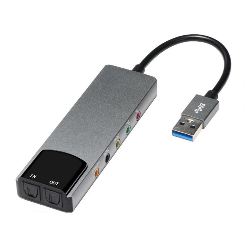 Placă de sunet USB Placă de sunet USB Fibră optică Spdif pentru computer Suport multifuncțional extern Compatibil Ac-3 Dts 5.1 Sound Track