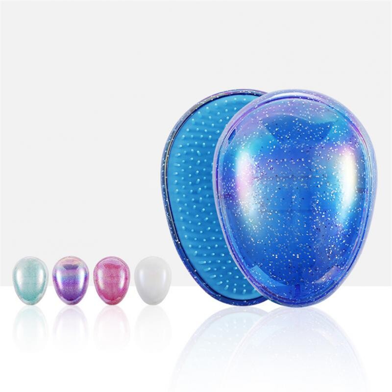 Perie de păr de formă rotundă de ou Mini perie de descurcare a părului Perie de păr moale Piepteni de coafură Instrumente de coafare