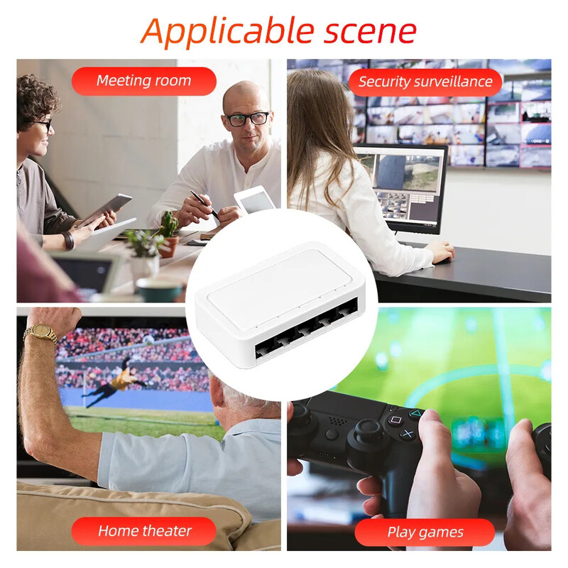 Switch de rețea 10/100/1000Mbps 5 porturi Ethernet Mini comutator Internet Splitter Desktop RJ45 Hub de rețea