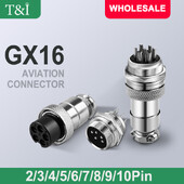 Conector GX16 priză metalică pentru aviație 2/3/4/5/6/7/8/9/10pin terminal cablu electric tip fix și tip mobil cap la cap Femeie și bărbat