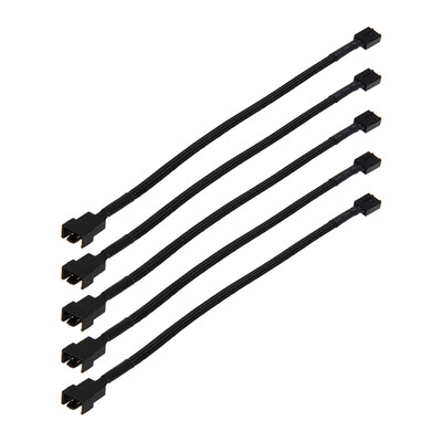 5 vnt / siunta 4 kontaktų PWM jungties korpuso ventiliatoriaus prailginimo maitinimo kabelis 26 cm, skirtas Compure CPU aušinimo sistemai kompiuterio korpuso ventiliatoriui