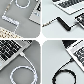 NNBILI НОВА Механична клавиатура Навит кабел USB C кабел за клавиатура Механична клавиатура Aviator Настолен компютър Авиационен конектор