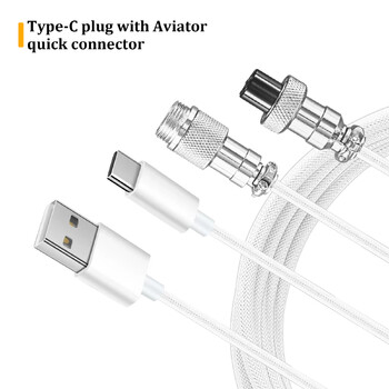 NNBILI НОВА Механична клавиатура Навит кабел USB C кабел за клавиатура Механична клавиатура Aviator Настолен компютър Авиационен конектор