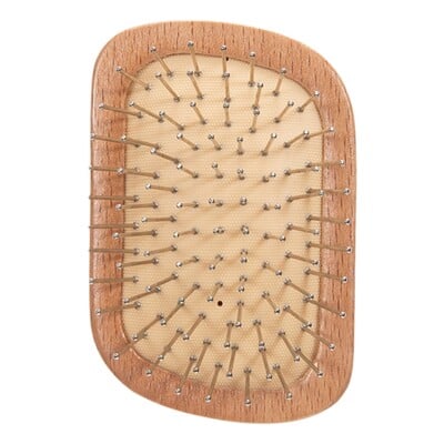 Четка за масаж на скалпа Кръгъл гребен Масажна малка дървена четка за коса за растеж на косата