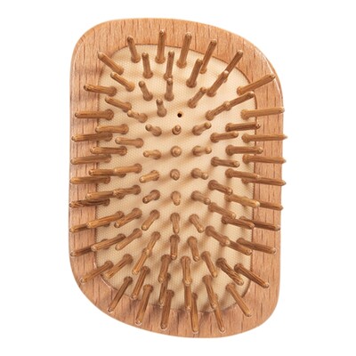 Четка за масаж на скалпа Кръгъл гребен Масажна малка дървена четка за коса за растеж на косата